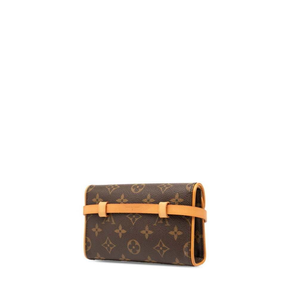 LOUIS VUITTON Authentic Brown Monogram Leather Pochette Hobo Bag - Picture 2 of 7